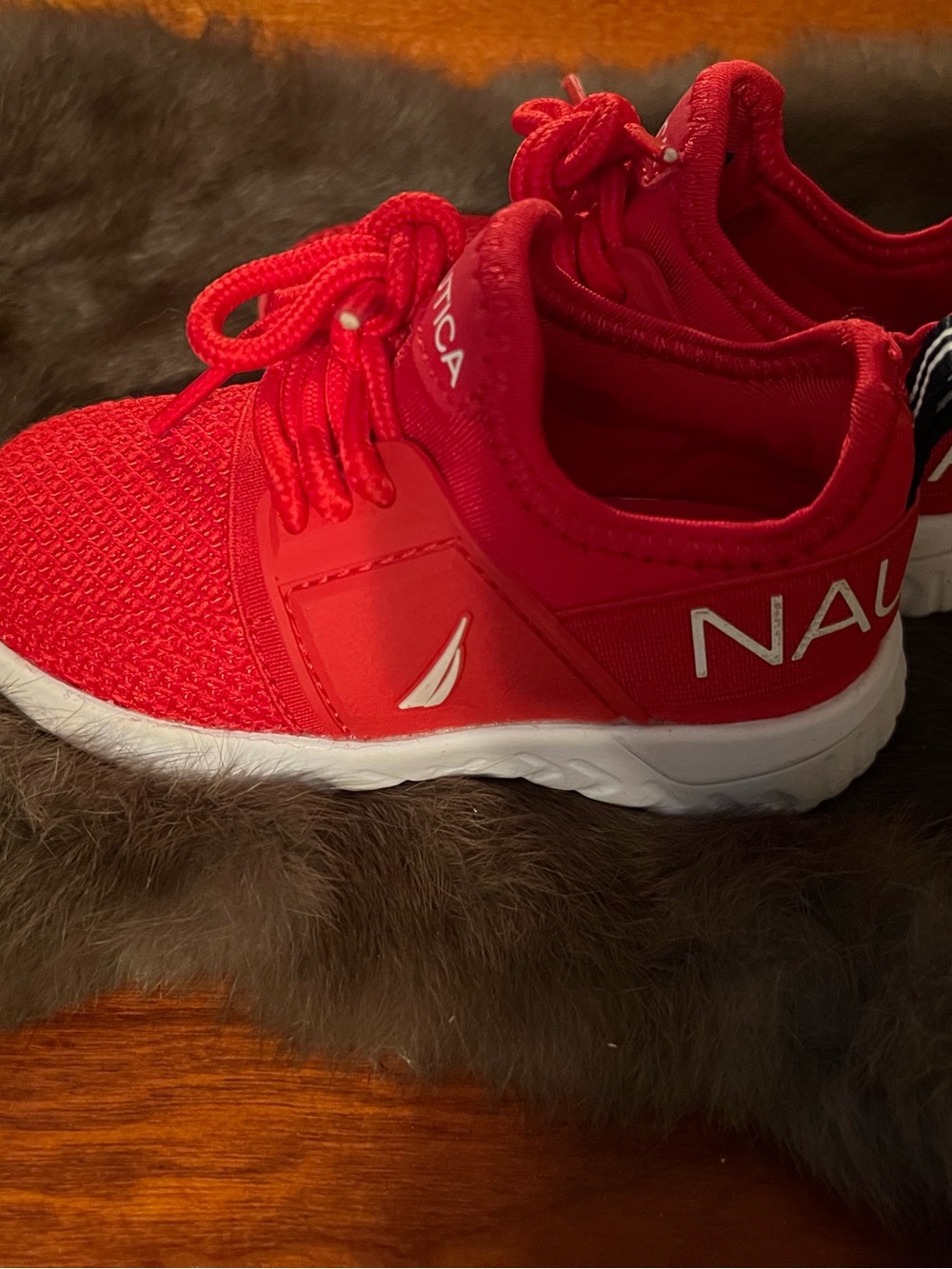 Nautica Kids Red Comfort Knit Sneakers
